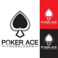 poker ace spade logo-ontwerp voor casinozaken, gokken, kaartspel, speculeren, enz-vector vector