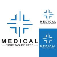 medische kruis en gezondheidsapotheek logo vector sjabloon