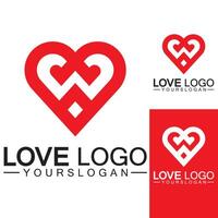 liefde logo ontwerp vector, geometrische haard logo vector, lineaire liefde vector logo concept, hart vorm logo ontwerp-vector