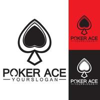 poker ace spade logo-ontwerp voor casinozaken, gokken, kaartspel, speculeren, enz-vector vector