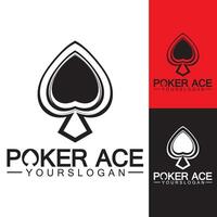 poker ace spade logo-ontwerp voor casinozaken, gokken, kaartspel, speculeren, enz-vector vector