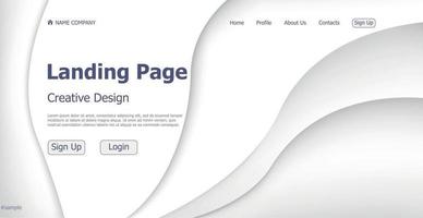 startpagina landing wit grijs web bestemmingspagina sjabloon digitale website bestemmingspagina ontwerpconcept - vector