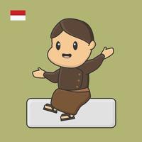 pancasila dag onafhankelijkheidsdag augustus vlag cartoon indonesië vector