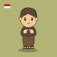 pancasila dag onafhankelijkheidsdag augustus vlag cartoon indonesië vector