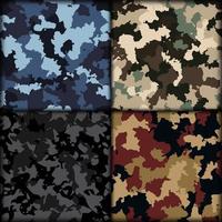 bundel camouflagepatroon, camouflageachtergronden, kledingafbeeldingen, soldatenoutfits vector