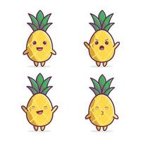 ananas tekenset vector