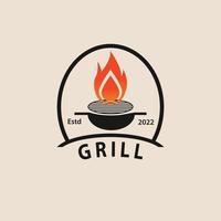 ontwerpsjabloon logo voor restaurant. bbq, hete grill symbool vector. vector