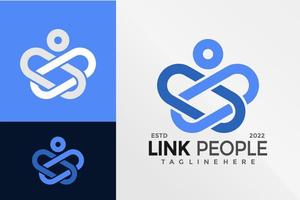 link mensen zorg logo ontwerp vector illustratie sjabloon