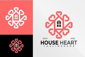 huis hart logo ontwerp vector illustratie sjabloon