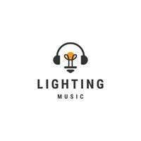 lamp van muziek logo ontwerp sjabloon platte vector