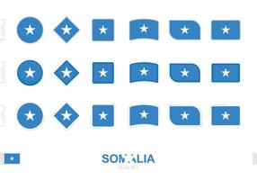 Somalië vlaggenset, eenvoudige vlaggen van Somalië met drie verschillende effecten. vector