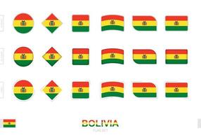 bolivia vlaggenset, eenvoudige vlaggen van bolivia met drie verschillende effecten. vector