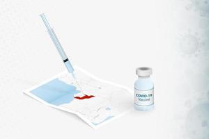 congo-vaccinatie, injectie met covid-19-vaccin op de kaart van congo.