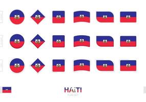 Haïti-vlaggenset, eenvoudige vlaggen van Haïti met drie verschillende effecten. vector