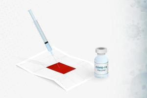 colorado-vaccinatie, injectie met covid-19-vaccin op de kaart van colorado. vector