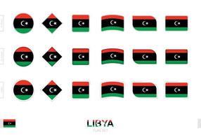 libië vlaggenset, eenvoudige vlaggen van libië met drie verschillende effecten. vector