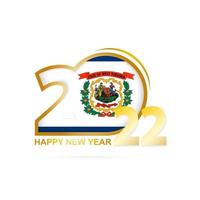 jaar 2022 met vlagpatroon van West-Virginia. gelukkig nieuwjaar ontwerp. vector
