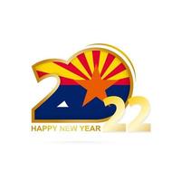 jaar 2022 met arizona vlagpatroon. gelukkig nieuwjaar ontwerp. vector