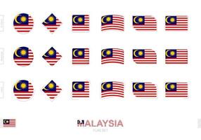 Maleisië vlaggenset, eenvoudige vlaggen van Maleisië met drie verschillende effecten. vector