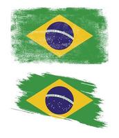 braziliaanse vlag in grunge-stijl vector