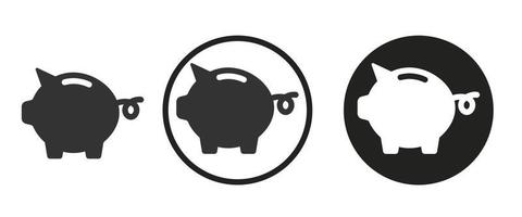 spaarvarken pictogram geld besparen. web icon set .vector afbeelding vector