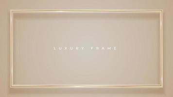 rechthoekig frame met gouden lijnen decoratie. luxe rand met schaduw. minimalistische ruimte voor tekst. vector illustratie