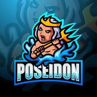 poseidon mascot esport logo ontwerp vector