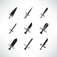 zwaard wapen iconen set vector