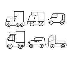 bestelwagen, pick-up truck pictogram illustratie vector