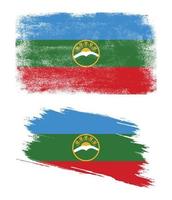 Karachay Cherkessia-vlag met grungetextuur vector