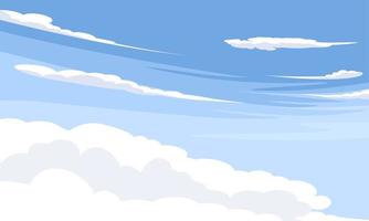 vectorillustratie, blauwe lucht met witte wolken, als achtergrond of bannerafbeelding, internationale dag van schone lucht voor blauwe luchten. vector