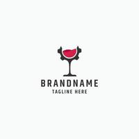 wijnglas versnelling logo combinatie pictogram ontwerp sjabloon premium vector