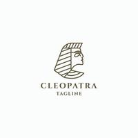 Cleopatra Egyptische godin logo pictogram ontwerp sjabloon platte vector