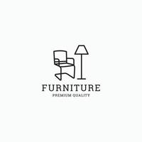 minimalistisch meubilair logo pictogram ontwerpsjabloon premium vector