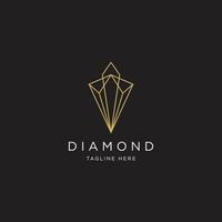 diamant logo concept sjabloon met minimalistische stijl platte vector