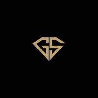 luxe letter gs eerste logo ontwerpsjabloon. goud, koninklijk, elegante platte vector