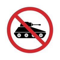 Panzer voertuig kracht rood stopbord. verbod symbool militaire tank silhouet pictogram. gevaar tank leger symbool. voorzichtigheid transport wapen icoon. verboden leger teken. geïsoleerde vectorillustratie. vector