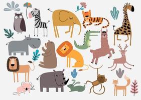 schattige jungle dieren vector set