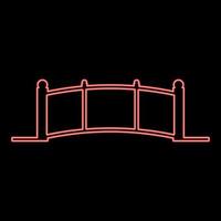 neon brug rode kleur vector illustratie vlakke stijl afbeelding