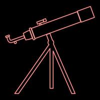 neon telescoop rode kleur vector illustratie vlakke stijl afbeelding