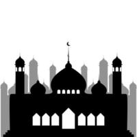 illustratie van islamitische moskee silhouet vector