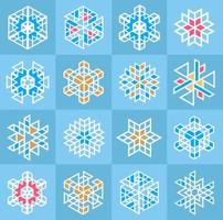 iconen set van sneeuwvlokken. kerst iconen. lineaire pictogrammen