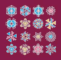 iconen set van sneeuwvlokken. kerst iconen. lineaire pictogrammen vector