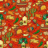 cinco de mayo naadloos patroon. sombrero en Mexicaanse symbolen. vector. vector