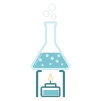 wetenschappelijke laboratoriumapparatuur. beker en alcoholbrander. vector