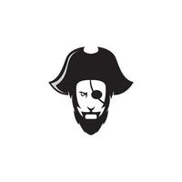 piraten mascotte pictogram logo silhouet vector symbool ontwerp