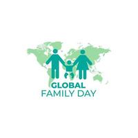 globale familiedag logo wereldkaart achtergrond vector illustratie ontwerpsjabloon