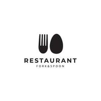 vork en lepel restaurant eten logo ontwerp vector pictogram illustratie grafisch creatief idee