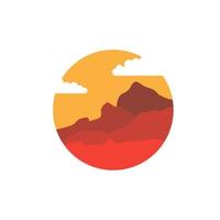 bergtop woestijn landschap logo vector pictogram symbool illustratie minimalistisch design