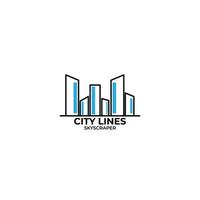 onroerend goed wolkenkrabber stad logo vector symbool pictogram illustratie minimalistisch design